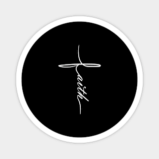 Faith in Curved Font Cross Illustration Magnet